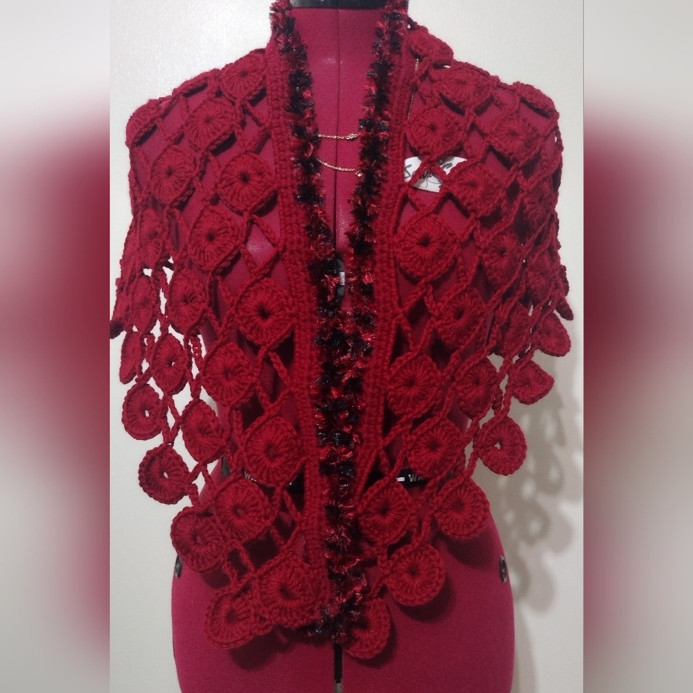 Handmade Crocheted  Shawl Wrap